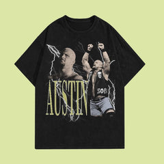 2 sided Stone Cold Steve Austin Vintage Style Wrestling T-Shirt