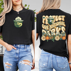 Comfort Colors Protect Our National Parks Shirt, 2 Sides Environmental Activism Tee, National Park Resist Bear Tee