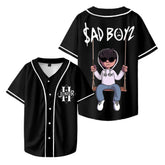 Junior H Sad Boyz Live Forever Baseball Jersey, Playeras Sad Boys 4 Life Thin Button Shirt, Sudaderas de Junior H Softball Top, Corridos Tumbados Tour 2024 Outdoor Sport Merch, Gift For Fan Black Shirt