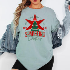 Sparkling Christmas Sweatshirt, Retro Xmas Tree Shirt, Festive Holiday Pullover, Vintage Christmas Graphic Tee, Unisex Winter Gift