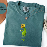 Lewis Hamilton Racing Helmet Grinch Shirt, Funny F1 Fan Crewneck, Cartoon Racer Top, Motorsport Gift, Comfort Colors Unisex Shirt