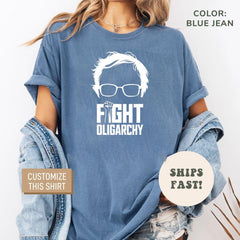 Feel The Bern Fight Oligarchy Shirt Political Statement T-Shirt Bernie Sanders Inspired Tee Vintage Style Graphic Shirt Political Apparel