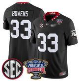 G.Bulldogs #33 Chauncey Bowens Sugar Bowl & SEC Patch Limited Jersey