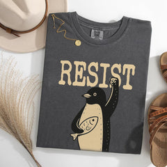 Penguins Resist Shirt, Flippers Up T-shirt, Heard Island Shirt, Penguins Against Tariffs Tee, Subtle FDT Resistance, Protest Penguins Tshirt