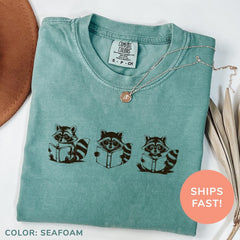 Funny Raccoon Shirt, Bookworm Shirt, Book Lover Shirt, Reading Teacher Shirt, Cute Raccoon Shirt for Book Lovers