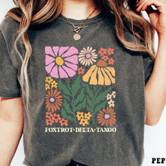 Foxtrot Delta Tango Shirt, Subtle Anti Trump shirt, FDT Flower Shirt, Democrat Feminist Tee, Anti MAGA tshirt, Liberal Shirt