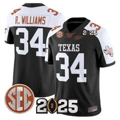 T.Longhorns #34 Ricky Williams 2025 CFP Final Patch Fan Jersey