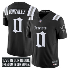 N.E Patriots #0 Christian Gonzalez ‘Gothic Revolution Edition’ Limited Jersey