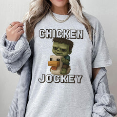 Chicken Jockey Gamer Tee, Minecraft Shirt, Video Game Shirt, Funny Movie Unisex T-Shirt, Gift for Gamers, Gamer Humor Tee