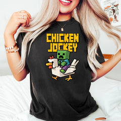 Chicken Jockey Minecraft Meme Shirt, Vintage Movie Tee, Minecraft Tee, Funny Movie Shirt, Gamer Shirt