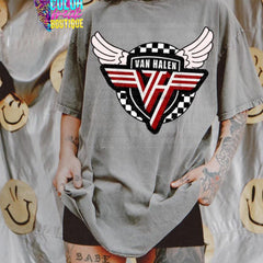 Winged Emblem Tee | Retro Rock Graphic Shirt | DTG Print on Comfort Colors Band Tee