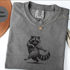 Dancing Raccoon T-Shirt, Vintage Woodland Animal Tee