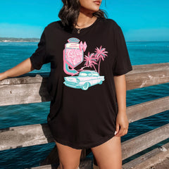 Getaway Car Shirt, Retro Motel Aesthetic T-Shirt, Groovy Beach Tee, Nothing Good Happens, Country Concert Gift Cowgirl Tee Western