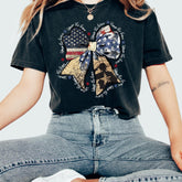 Coquette USA Bow Shirt,America Bow T-Shirt, Memorial Day Tee Gift, USA Shirt, Election Shirt,Patriotic Bow Shirt,Red White And Blue Crewneck
