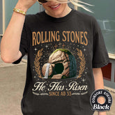 Rolling Stones He Is Risen Comfort Colors Shirt, Easter Christian Shirt, Jesus Christ Shirt, Funny Christian Shirt, Easter Outfit for Women