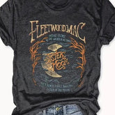 Women's Moon Short Sleeve T-shirt, Vintage Trendy Casual for Daily Wear,Round Neck Tee'1877756431