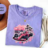 Formula 1 Racing Shirt, Checkered Flag Sunset F1 Crewneck, Race Fan Gift, Motorsport Top, Vintage Unisex Shirt