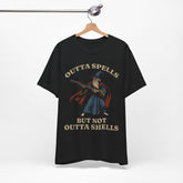 Outta Spells But Not Outta Shells Tee | Wizard Fantasy Meme Shirt'4422801075