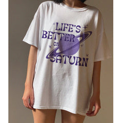 Life's Better On Saturn Tshirt, Retro Design, Saturn Shirt, CTRL Tshirt, Gift for a fan