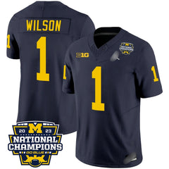 M.Wolverines #1 Roman Wilson 2023 National Champions Patch Fan Jersey