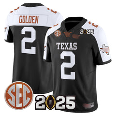 T.Longhorns #2 Matthew Golden 2025 CFP Final Patch Fan Jersey