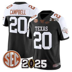 T.Longhorns #20 Earl Campbell 2025 CFP Final Patch Fan Jersey