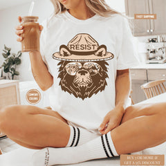 Smokey Bear Resist TShirt - Smokey The Bear Shirt Women - National Park Shirt oversized - Resistance Shirt Women - Environmental T-Shirts