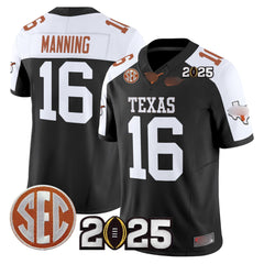 T.Longhorns #16 Arch Manning 2025 CFP Final Patch Fan Jersey