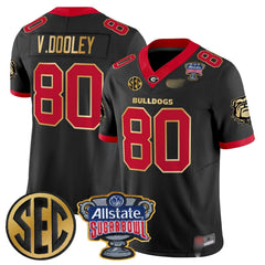 G.Bulldogs #80 Vince Dooley Sugar Bowl & SEC Patch Limited Jersey