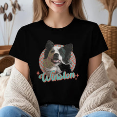 Custom Vintage Pet Unisex T-shirt, Pet Photo + Name Custom Personalized Dog, Shirts for Humans, Custom T-shirt, 90's Dog Owner Shirt