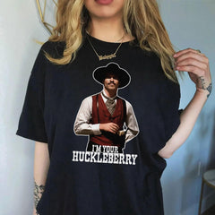 Tombstone Doc Holliday Cowboys Shirt, Val Kilmer Vintage Old Western Tee, Val Kilmer Western T-Shirt, Im Your Huckleberry Tee,RIP Val Kilmer
