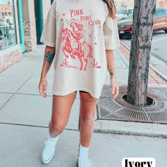 Pink Pony Club T-Shirt, Chappell Tee, Western Tee, Club T-Shirt, Oversized tee