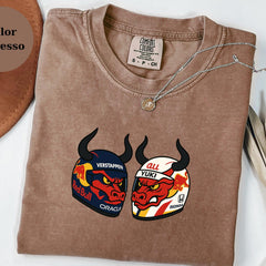 RedBull Helmet Duo Racing Tee � Funny F1 Driver Helmet Art Shirt