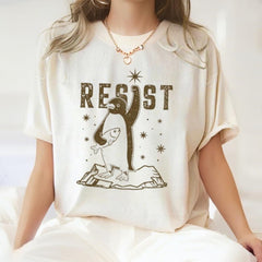Penguins RESIST Shirt, Subtle FDT Shirt Resistance Protest, Penguins Against Tariffs Tee, Flippers Up Tee, Heard Island Shirt, RESIST TShirt