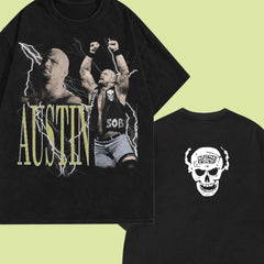 2 sided Stone Cold Steve Austin Vintage Style Wrestling T-Shirt