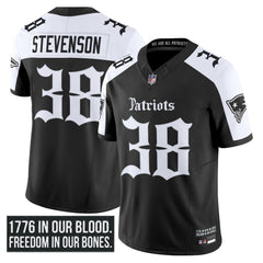 N.E Patriots #38 Rhamondre Stevenson ‘Gothic Revolution Edition’ Limited Jersey