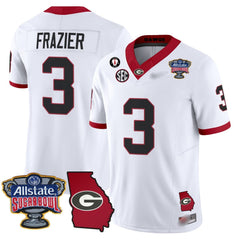 G.Bulldogs #3 Nate Frazier 2024 Sugar Bowl & Georgia Map Patch Limited Jersey