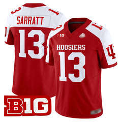 I.Hossiers #13 Elijah Sarratt 2025 B1G Patch Fan Jersey