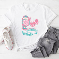 Getaway Car Shirt, Retro Motel Aesthetic T-Shirt, Groovy Beach Tee, Nothing Good Happens, Country Concert Gift Cowgirl Tee Western