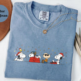 Christmas Snoopy Shirt, Cute Holiday Cartoon Tee, Funny Peanuts Style Graphic T-Shirt, Cozy Gift for Snoopy Fans