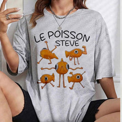 Le Poisson Steve Fish Paint Shirt, Fun Humor Sweatshirt, Playful Animal Shirt, Cute Animal Shirt, Gift For Her