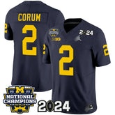 M.Wolverines #2 Blake Corum 2024 & National Champions Patch Fan Jersey