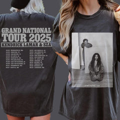 Kendrick Lamar & SZA 2025 Grand National Tour T-Shirt Front and Back | gildan SoftStyle Graphic Tee