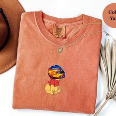 Carlos Sainz Racing Helmet Winnie The Pooh Shirt, Funny F1 Fan Crewneck, Cartoon Racer Top, Motorsport Gift, Comfort Colors Unisex Shirt