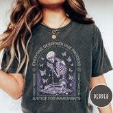 Kilmar Abrego Garcia Due Process Skeleton T-shirt, Immigrant Justice Shirt, Anti Trump/Musk Activism Tee, Anti-Fascism Top, Her Protest Wear