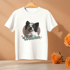 Custom Vintage Pet Unisex T-shirt, Pet Photo + Name Custom Personalized Dog, Shirts for Humans, Custom T-shirt, 90's Dog Owner Shirt
