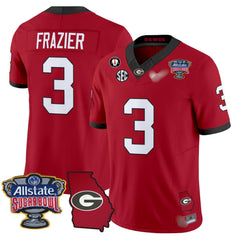 G.Bulldogs #3 Nate Frazier 2024 Sugar Bowl & Georgia Map Patch Limited Jersey