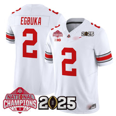 O.S Buckeyes #2 Emeka Egbuka 2025 National Champions Patch Limited Jersey