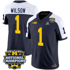 M.Wolverines #1 Roman Wilson 2023 National Champions Patch Fan Jersey