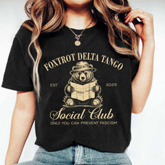 Foxtrot Delta Tango Shirt, Social Club Bear Shirt, Anti Facism shirt, Activist T-Shirt, Anti Republican Sweatshirt, Political Resist Hoodie